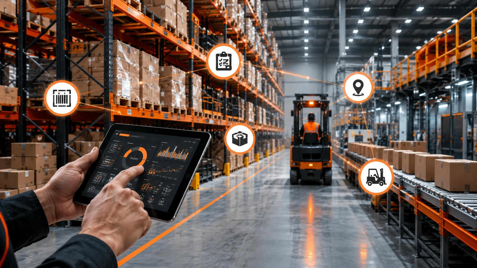 Sistema digitale per la gestione della ricezione merci e del prelievo ordini in magazzino industriale