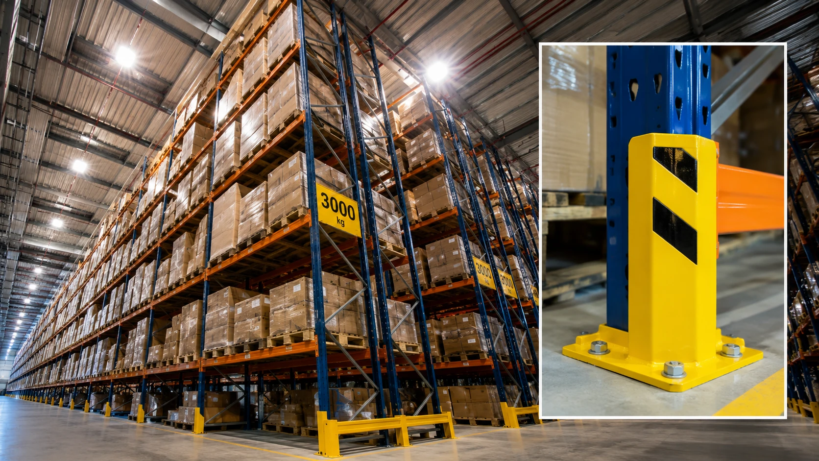 Scaffalature portapallet robuste e modulari per magazzini industriali. Accesso diretto, alta portata e conformità normativa.
