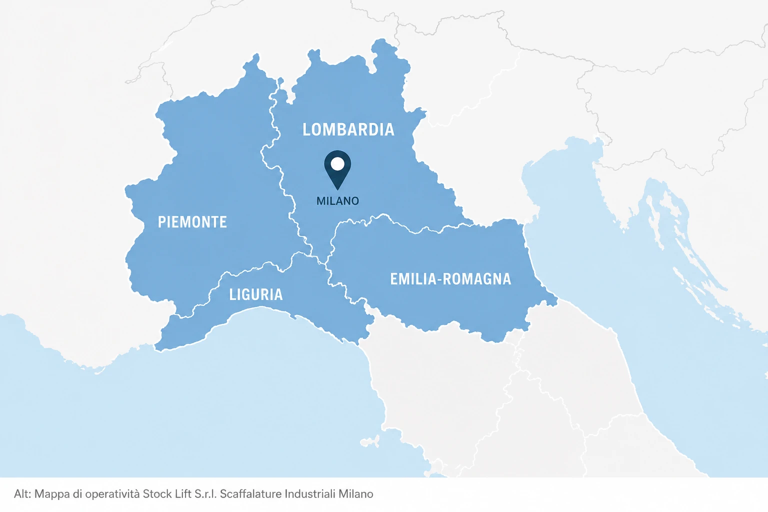 Mappa di operatività Stock Lift S.r.l. Scaffalature Industriali Milano